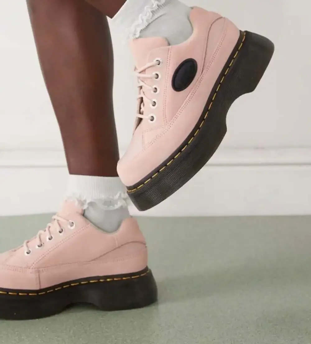 Dr Martens Buzz 5i Suede Leather Platform Shoes Womens Size 7 EU 38 Powder Pink